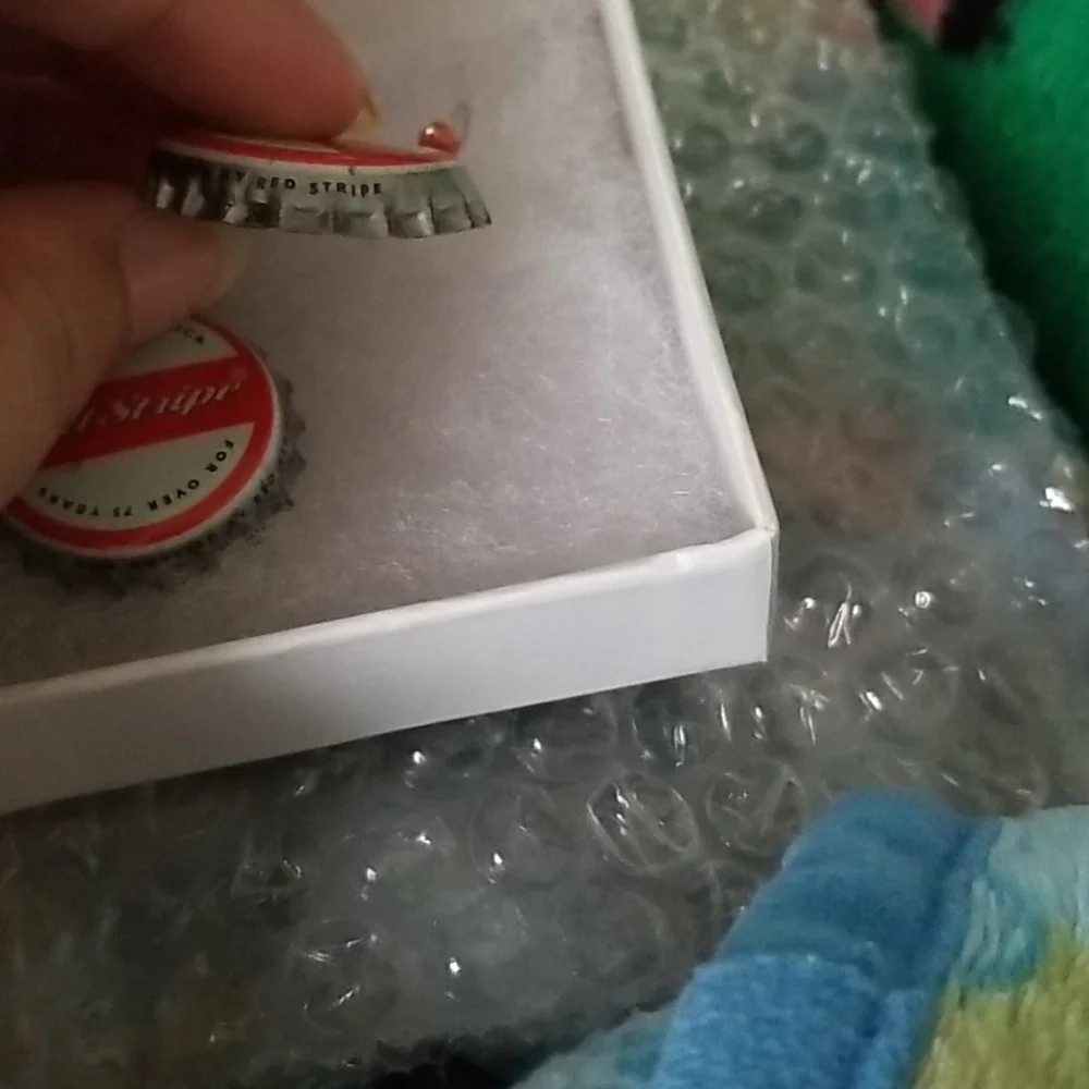 RED STRIPE Handmade earrings